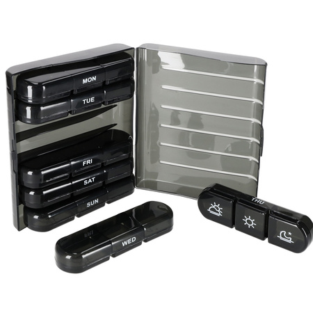 Pojemnik organizer na tabletki leki czarny