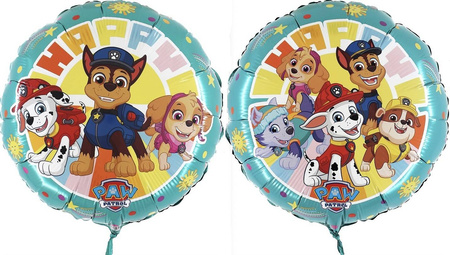 Balon foliowy Psi Patrol okrągły 46 cm, pakowany