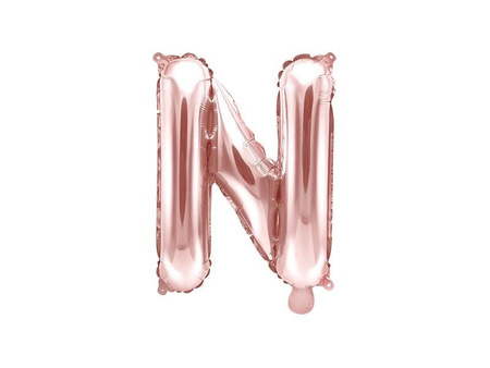 Balon foliowy Litera N, 35cm, Rose Gold różowe złoto