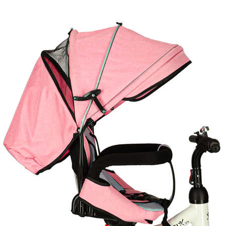 Rowerek trójkołowy Trike Fix V3 rower spacerówka 3w1 obracany 360 wolne koło różowy