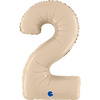Balon Foliowy Cyfra 2, Satynowa Kremowa, 66 cm Grabo