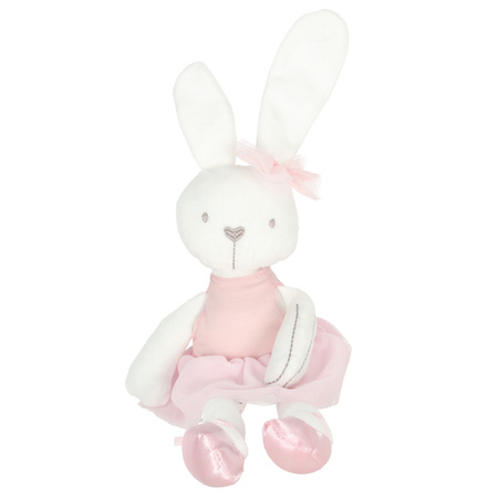 Maskotka pluszowa pluszak przytulanka królik zajączek w różowej sukience 42cm