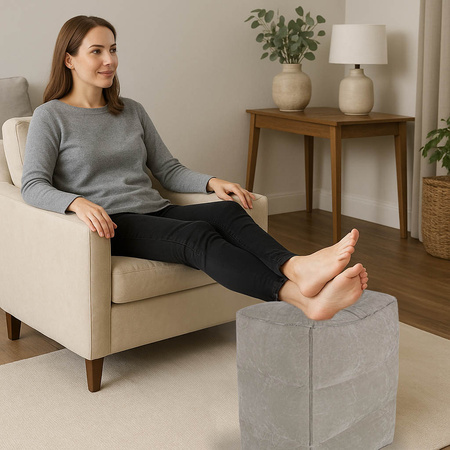 Podnóżek nadmuchiwany pod nogi puf turystyczny 3 poziomy wysokości