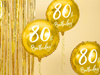 Balon foliowy 80th Birthday, złoty, średnica 45cm