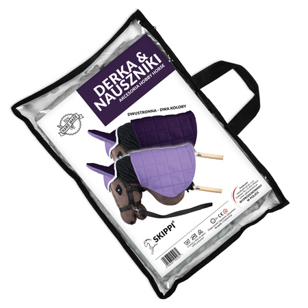 Zestaw Skippi - Hobby Horse Gniado - srokaty - Derka wrzos i śliwka