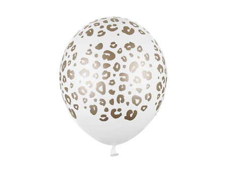 Balony lateksowe Cętki, Pastelowe Białe 30cm, 50 sztuk