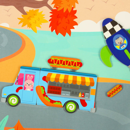 Książeczka magnetyczna układanka puzzle z magnesem środki transportu