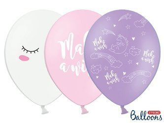 Balony 30cm, Jednorożec, mix (1 op. / 6 szt.)