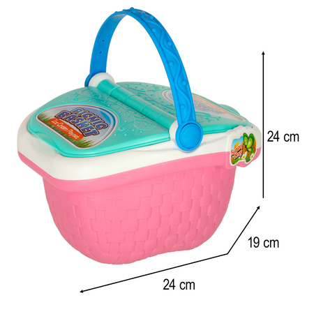 Kosz piknikowy koszyk lodziarnia desery jedzenie prowiant przekąski na piknik