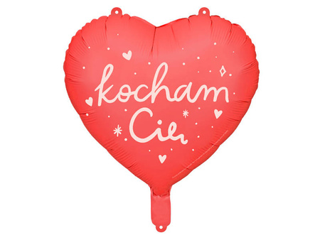 Balon foliowy serce Kocham cię, czerwone 45 cm