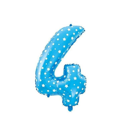 Cyfra 0 Balon Foliowy - 40 cm Niebieska