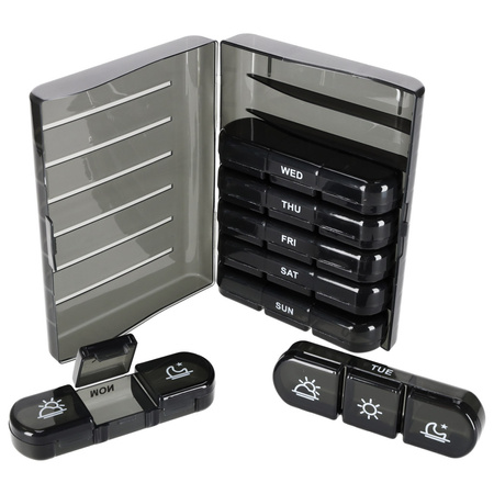Pojemnik organizer na tabletki leki czarny