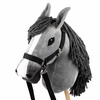 Zestaw Skippi - Hobby Horse Szary - Derka i nauszniki - fuksja i granat