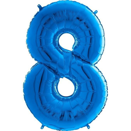 Balon Foliowy Cyfra 8 Niebieska - 102 cm Grabo