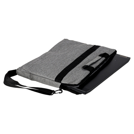 Torba na laptopa 15,6 cali na ramię z paskiem teczka biznesowa damska męska szara