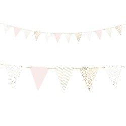Girlanda Flagi - Flagietki jasny róż, mix, 2,1 m