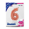 Balon foliowy Cyfra 6 Rose Gold - 66 cm Grabo