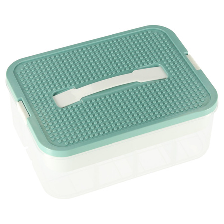 Organizer pudełko pojemnik na klocki zabawki drobiazgi z pokrywą przegródkami