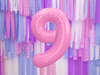 Balon foliowy Cyfra 9, 86cm, różowy