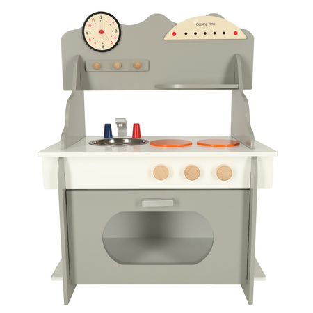 Kuchnia dla dzieci drewniana MDF piekarnik garnki akcesoria 70cm