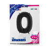 Balon Foliowy Cyfra 0 Czarny, 66 cm Grabo