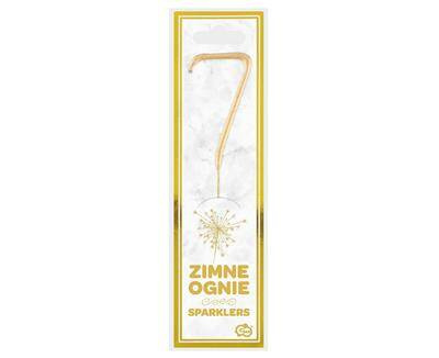 Zimne ognie złota cyfra 7,  17cm