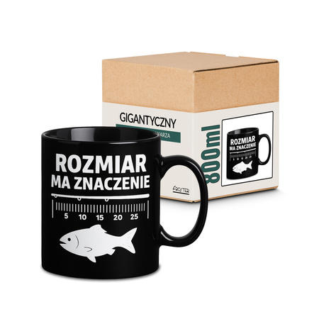 Gigantyczny Kubek dla Wędkarza - Rozmiar ma znaczenie - Prezent dla Faceta