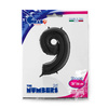 Balon Foliowy Cyfra 9 Czarny, 66 cm Grabo