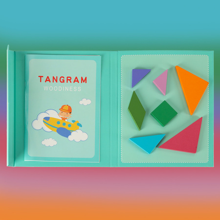 Tangram książeczka magnetyczna układanka montessori klocki gra logiczna 3D