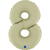 Balon Foliowy Cyfra 8, Satynowa Oliwkowa, 66 cm Grabo