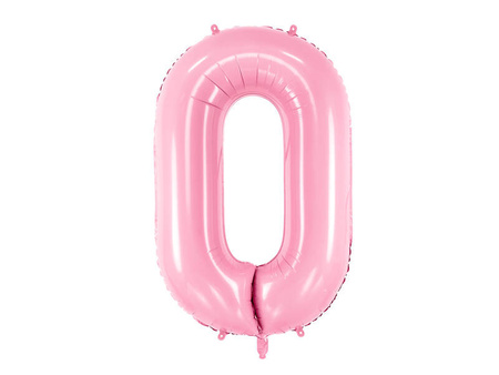 Balon foliowy Cyfra 0, 86cm, różowy