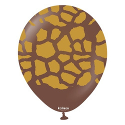 Balony lateksowe Safari Giraffe Chocolate Brown, żyrafa, brązowa, 30 cm, 25 szt.