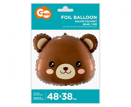 Balon foliowy Miś, 48x38 cm