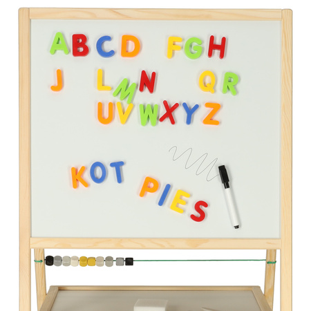 Tablica magnetyczna kredowa dwustronna drewniana liczydło literki 37x48x90cm