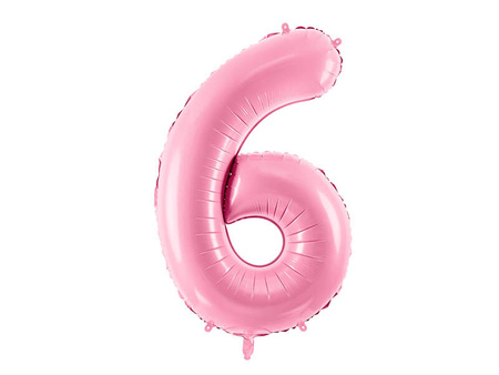 Balon foliowy Cyfra 6, 86cm, różowy