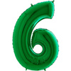 Balon foliowy Cyfra 6 Zielona - 102 cm Grabo