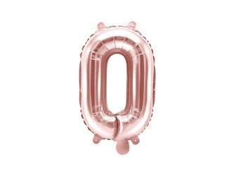 Balon foliowy Litera O, 35cm, Rose Gold różowe złoto