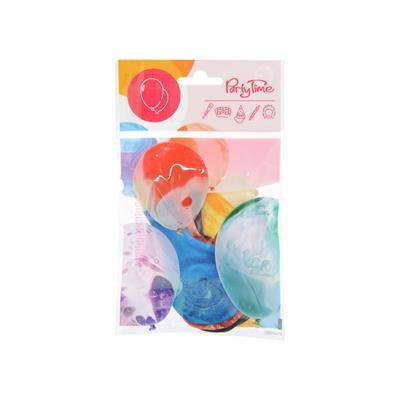 Balony lateksowe marmurkowe, mix 30 cm 5 sztuk
