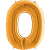 Balon foliowy Cyfra 0 Złota - 102 cm Grabo