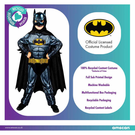Strój, Kostium przebranie Batman Czarny 8-10 lat