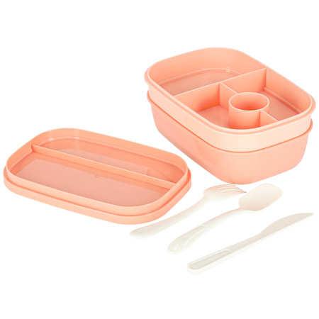 Lunch box śniadaniówka pudełko śniadaniowe z przegródkami dzielone 1900ml pomarańczowe