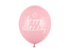 Balony Różowe urodzinowe, Happy Birthday 30cm, 6 szt.