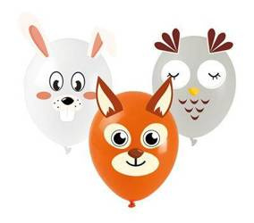 Balony lateksowe Leśne Zwierzątka, DIY zrób to sam, 28cm, 5 szt