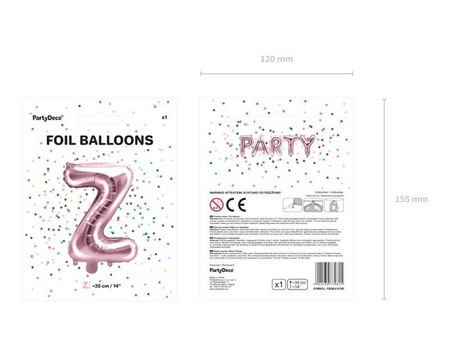 Balon foliowy Litera Z, 35cm, Rose Gold różowe złoto