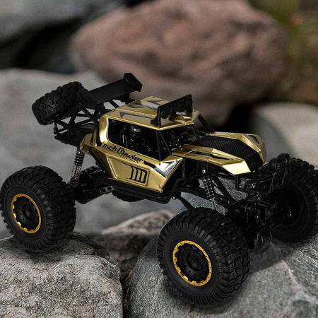 Samochód zdalnie sterowany 2,4GHz 1:8 51cm metal złoty