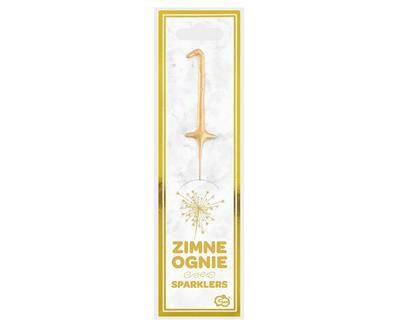 Zimne ognie złota cyfra 1,  17cm