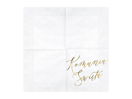 Serwetki Komunia Święta, białe, 33x33cm, 20 szt