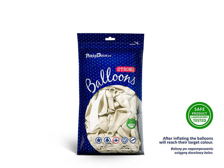 Balony Strong małe Metallic Pure White Białe 12cm, 100 szt.