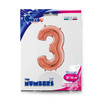 Balon foliowy Cyfra 3 Rose Gold - 66 cm Grabo