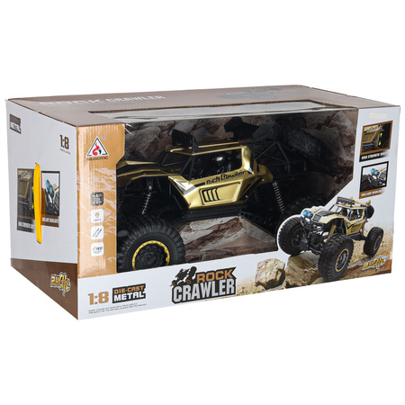 Samochód zdalnie sterowany 2,4GHz 1:8 51cm metal złoty